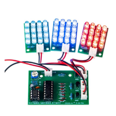 DC 12V CD4017 NE555 Mavi Kırmızı Beyaz Led Flaşör Kendin Yap Hobi Devresi DIY Lehimleme Kiti Demonte(Montesiz)