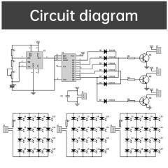 DC 12V CD4017 NE555 Mavi Kırmızı Beyaz Led Flaşör Kendin Yap Hobi Devresi DIY Lehimleme Kiti Demonte(Montesiz)
