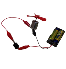 Kutulu 2 Devre DC 3V Pil Timsah Ağız Krokodilli Led Panel Pervane Öğrenci Elektrik ve Motor Devresi Hobi Deney Seti