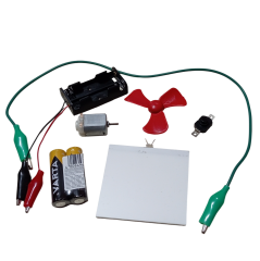 Kutulu 2 Devre DC 3V Pil Timsah Ağız Krokodilli Led Panel Pervane Öğrenci Elektrik ve Motor Devresi Hobi Deney Seti