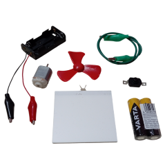 Kutulu 2 Devre DC 3V Pil Timsah Ağız Krokodilli Led Panel Pervane Öğrenci Elektrik ve Motor Devresi Hobi Deney Seti