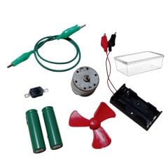 Kutulu DC 6V Pil Timsah Ağız Krokodilli Pervane Öğrenci Elektrik ve Motor Devresi Hobi Deney Seti