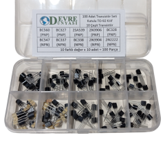 100 Adet Transistör Seti Kutulu TO-92 Kılıf 10 Farklı Transistör Çeşidi