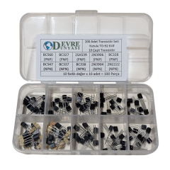 100 Adet Transistör Seti Kutulu TO-92 Kılıf 10 Farklı Transistör Çeşidi