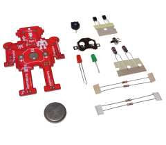 DC 3V Gözleri Yanıp Sönen Flaşörlü Robot Kendin Yap Hobi Devresi DIY Lehimleme Kiti Demonte(Montesiz)