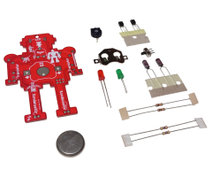 DC 3V Gözleri Yanıp Sönen Flaşörlü Robot Kendin Yap Hobi Devresi DIY Lehimleme Kiti Demonte(Montesiz)
