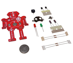 DC 3V Gözleri Yanıp Sönen Flaşörlü Robot Kendin Yap Hobi Devresi DIY Lehimleme Kiti Demonte(Montesiz)