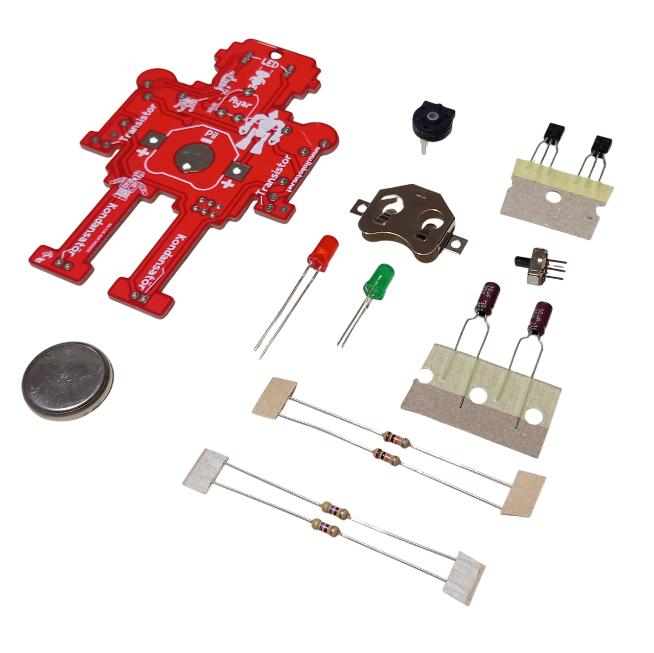 DC 3V Gözleri Yanıp Sönen Flaşörlü Robot Kendin Yap Hobi Devresi DIY Lehimleme Kiti Demonte(Montesiz)