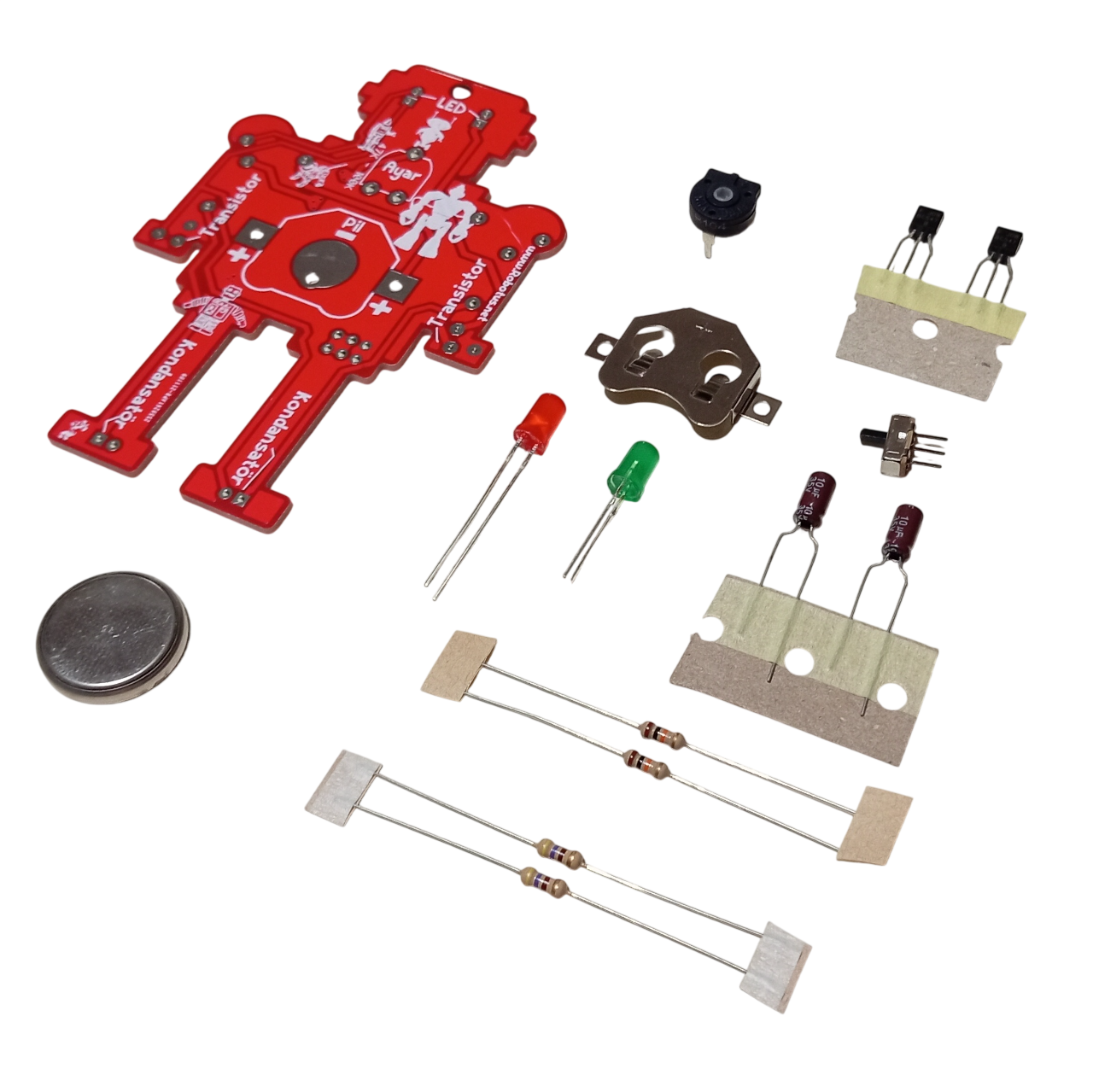 DC 3V Gözleri Yanıp Sönen Flaşörlü Robot Kendin Yap Hobi Devresi DIY Lehimleme Kiti Demonte(Montesiz)