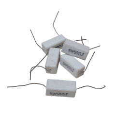 5 Adet 50R 50 R 50Ohm 5W Taş Direnç Beyaz 10x10x22mm