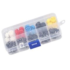 25 Adet Push Buton ve Renkli Kapak Seti Kutulu 12x12x7.3mm Buton