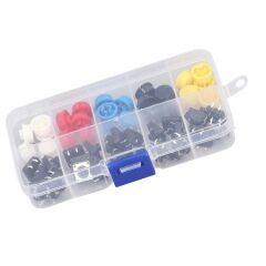 25 Adet Push Buton ve Renkli Kapak Seti Kutulu 12x12x7.3mm Buton