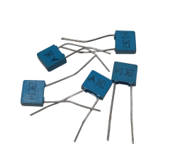 10 Adet 100nF 0.1uF 63V u1J63 5mm Mavi Kutupsuz Polyester Kondansatör 2x6x7mm
