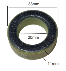 Ferrit Toroid Ring Demir Nüve Bobin 33x20x11mm Açık Yeşil Siyah (Outlet)