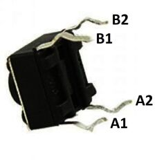 1000 Adet 6x6x5h 4 Pinli Push Buton Tact Switch - Siyah (6x6x5mm)