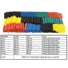 Kutulu 164 Parça Renkli Makaron Seti Daralan Makaron Kablo Koruyucu Kılıf Makaron Set Tamir Kiti 164 Adet 8 Boy 5 Renk