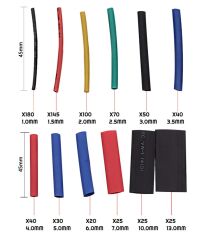 Kutulu 750 Parça Renkli Makaron Seti Daralan Makaron Kablo Koruyucu Kılıf Makaron Set Tamir Kiti 750 Adet 8 Boy 5 Renk