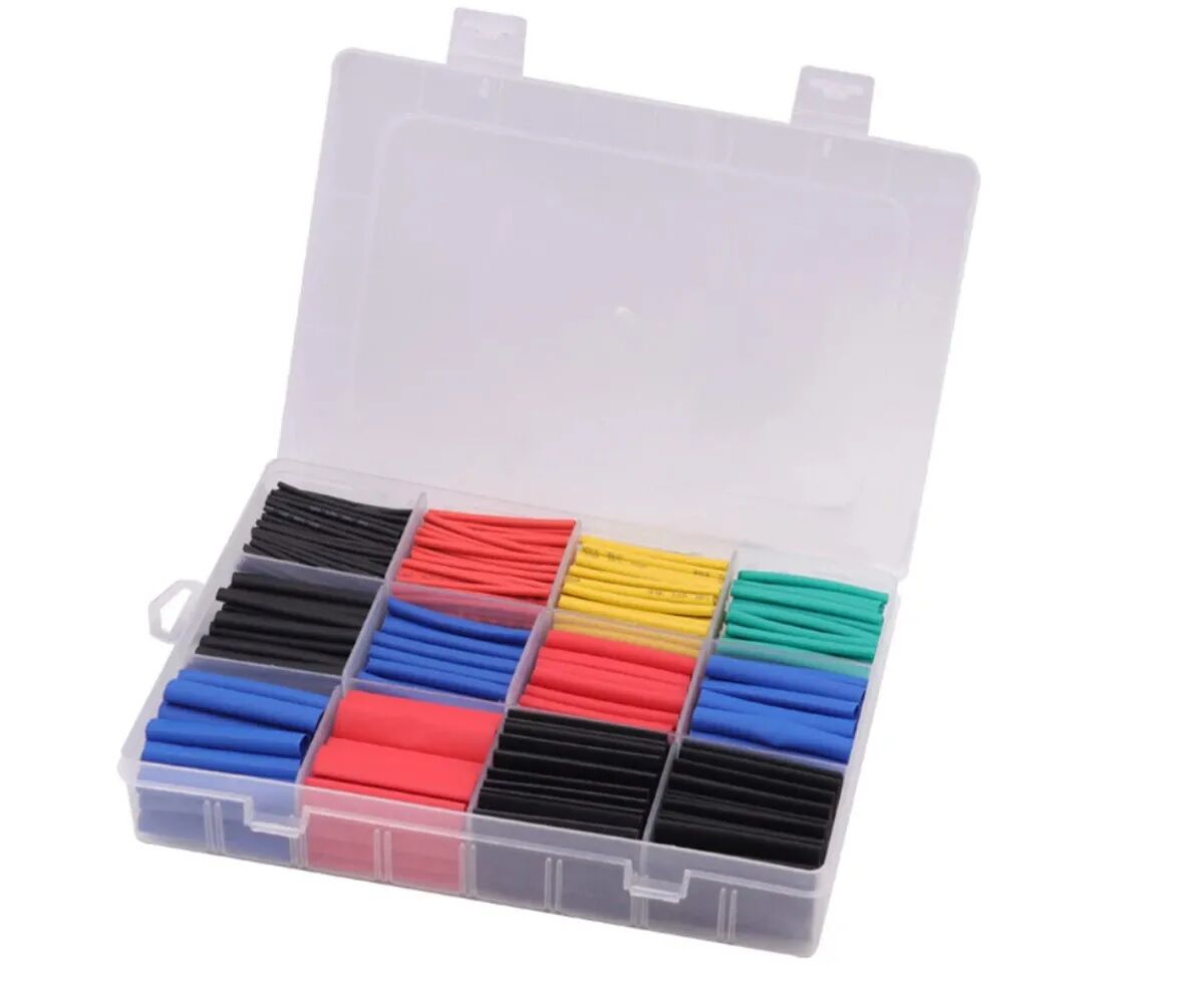 Kutulu 750 Parça Renkli Makaron Seti Daralan Makaron Kablo Koruyucu Kılıf Makaron Set Tamir Kiti 750 Adet 8 Boy 5 Renk