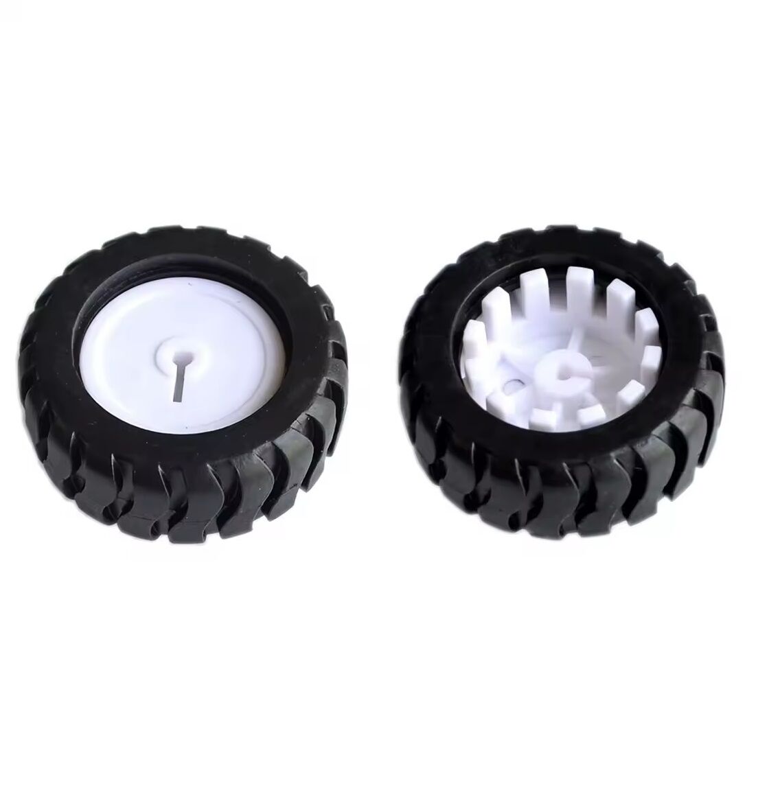 2 Adet N20 Motor Tekerleği 44x18mm Kauçuk Robot Tekeri 3mm D Kesit Mil Uyumlu