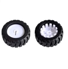 2 Adet N20 Motor Tekerleği 44x18mm Kauçuk Robot Tekeri 3mm D Kesit Mil Uyumlu