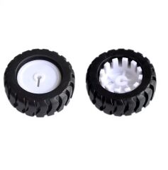 2 Adet N20 Motor Tekerleği 44x18mm Kauçuk Robot Tekeri 3mm D Kesit Mil Uyumlu