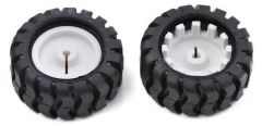 2 Adet N20 Motor Tekerleği 44x18mm Kauçuk Robot Tekeri 3mm D Kesit Mil Uyumlu