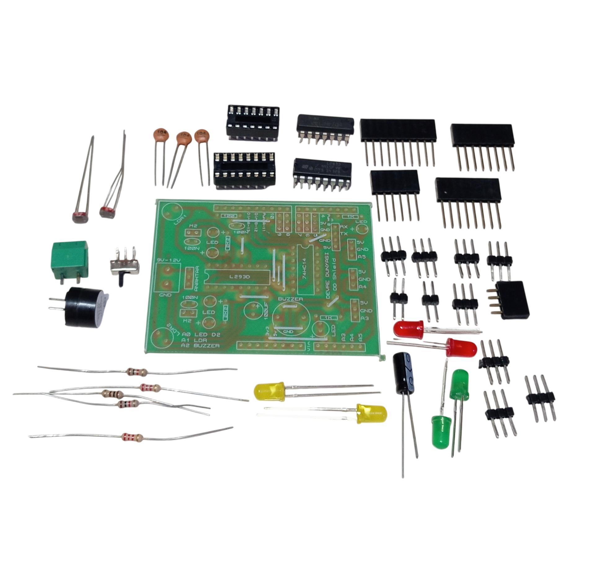 DC 9-12V Arduino Board Uyumlu Genel Robot Kartı DD Shield Kendin Yap Hobi Devresi DIY Lehimleme Kiti Demonte(Montesiz)