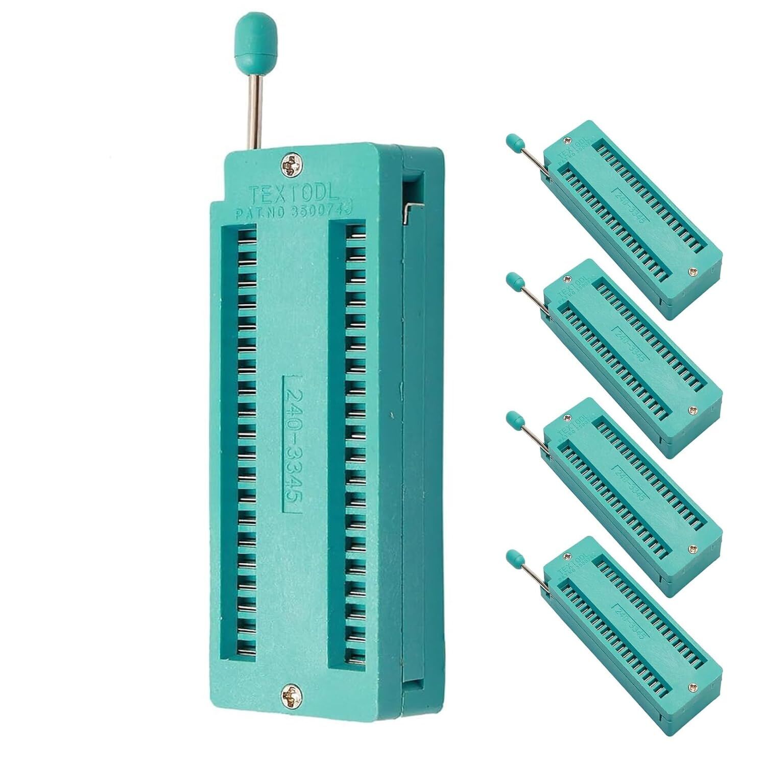 5 Adet DIP 40 Pin ZIF IC Geniş Soket Kilidi 2.54 mm 240-3345 Geniş Entegrelere Uyumlu 40 Pin Zif Soket