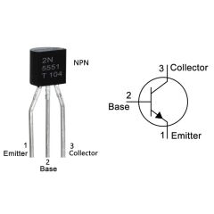 2N5551 2n5551 TO-92 0.6A 180V 0.625W 100Mhz NPN Transistör