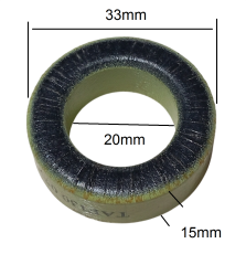 Ferrit Toroid Ring - Demir Nüve Bobin - 33x20x15mm - Açık Yeşil Siyah (Outlet)
